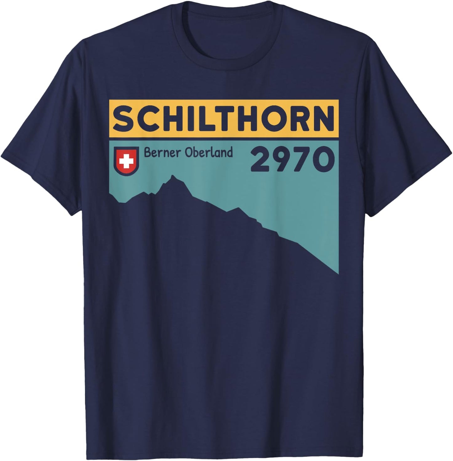 Mount Schilthorn Piz Gloria Hike Swiss Climbing Hiking Gifts T-Shirt - T-Shirt | Navy
