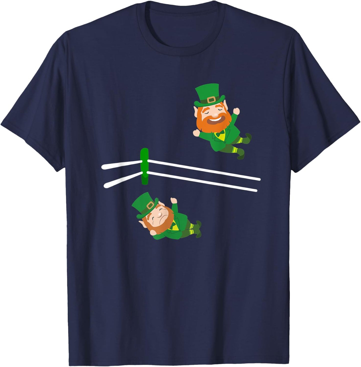 Funny Leprechaun Wrestling St Patricks Day T-Shirt - T-Shirt | Navy