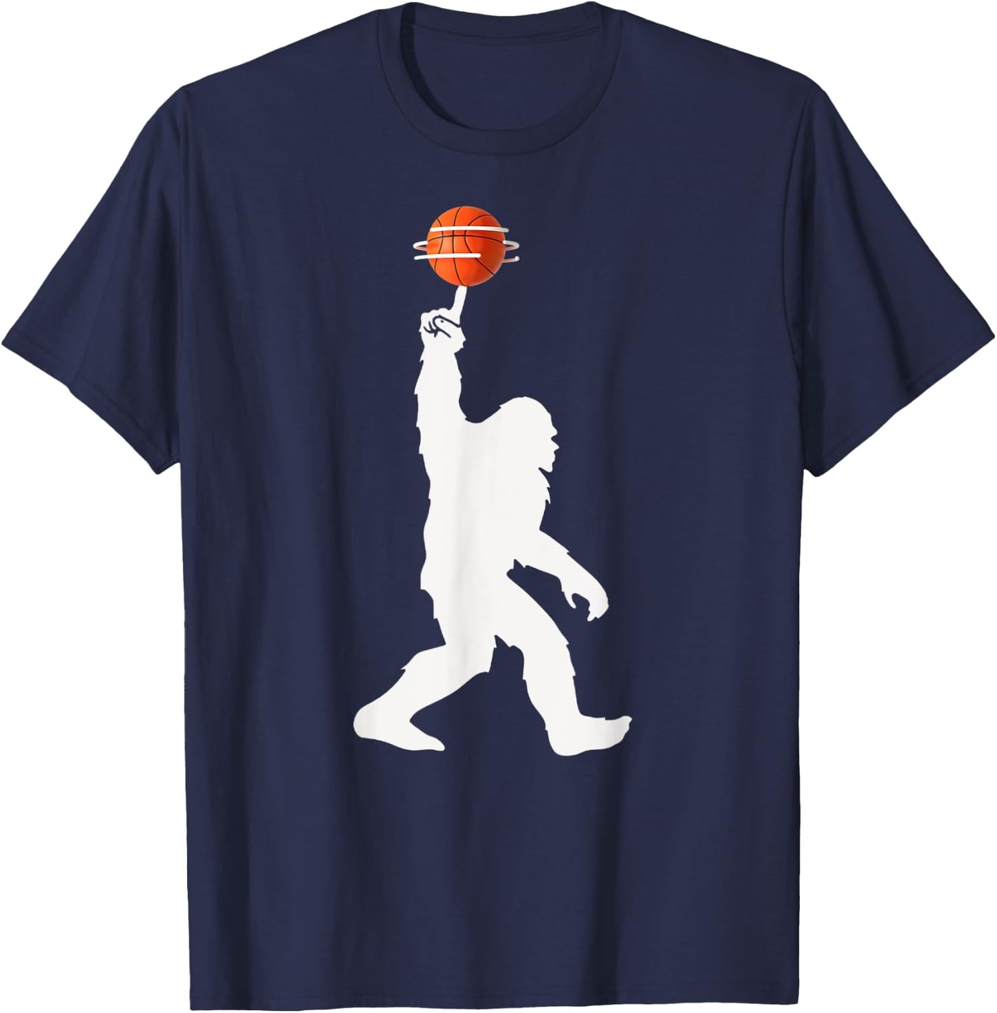 Bigfoot Basketball Silhouette Ball Spinning T-Shirt - T-Shirt | Navy