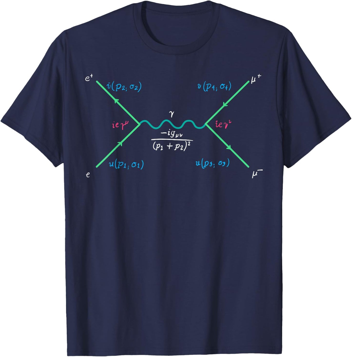 Physics Teacher Physicist Math Science Nerds Geeks Feynman Diagram Annihilation Quantum Mechanics Science Lover -Adults Black T-Shirt - T-Shirt | Navy
