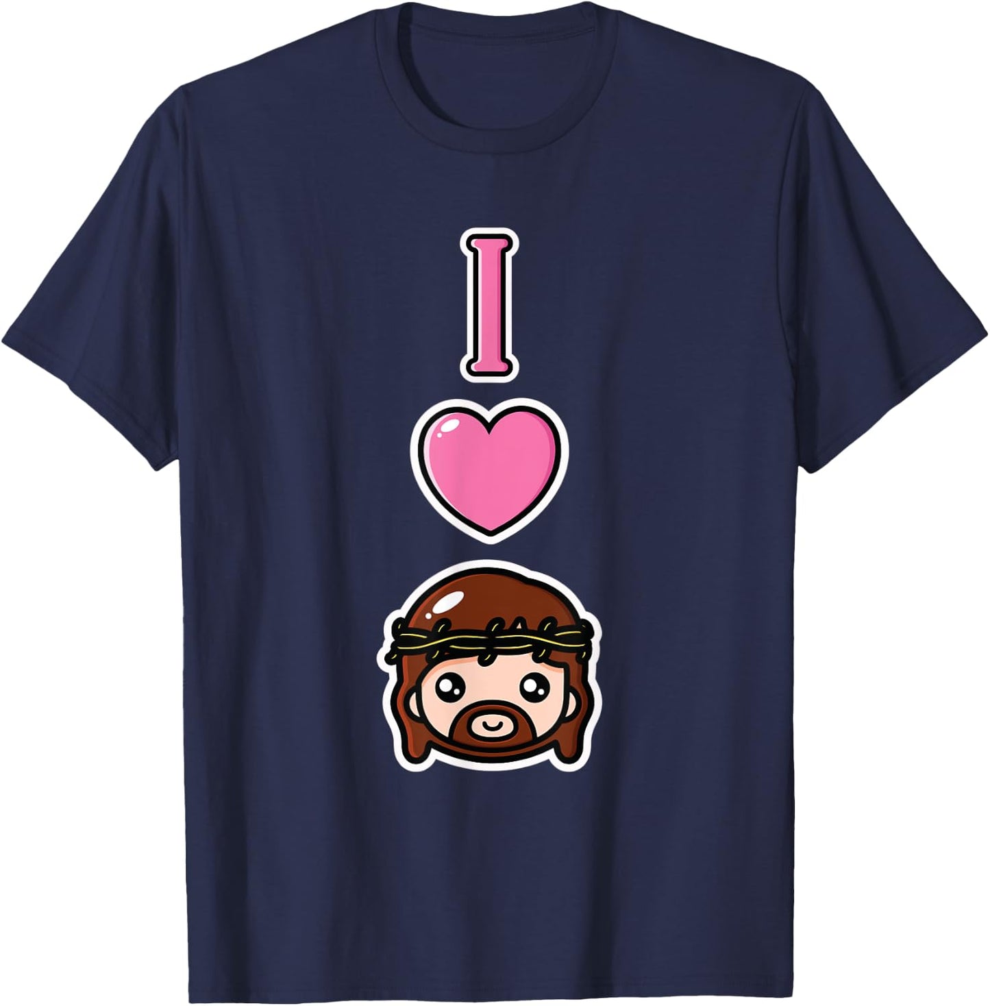 I Love Jesus Anime Style Pro Christian Religious Kids Girls T-Shirt - T-Shirt | Navy