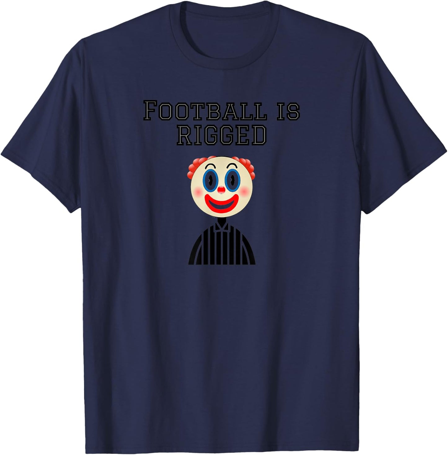 College Mascot Designs Football , Men's -Adults Blue Small Classic Fit Short Sleeve Clown Print Modern Casual Sports Football T-Shirt - T-Shirt | Navy