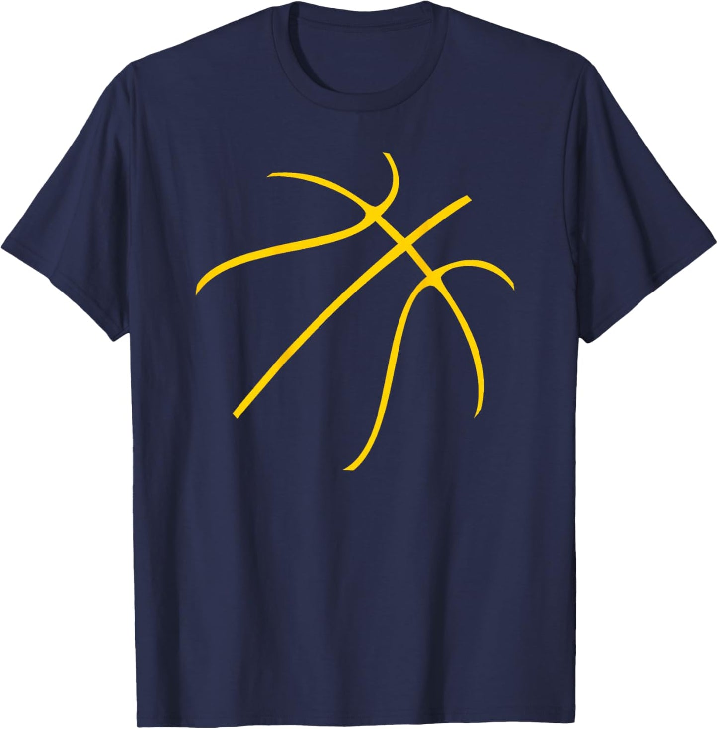 Basketball Sport with Yellow Color T-Shirt - T-Shirt | Navy