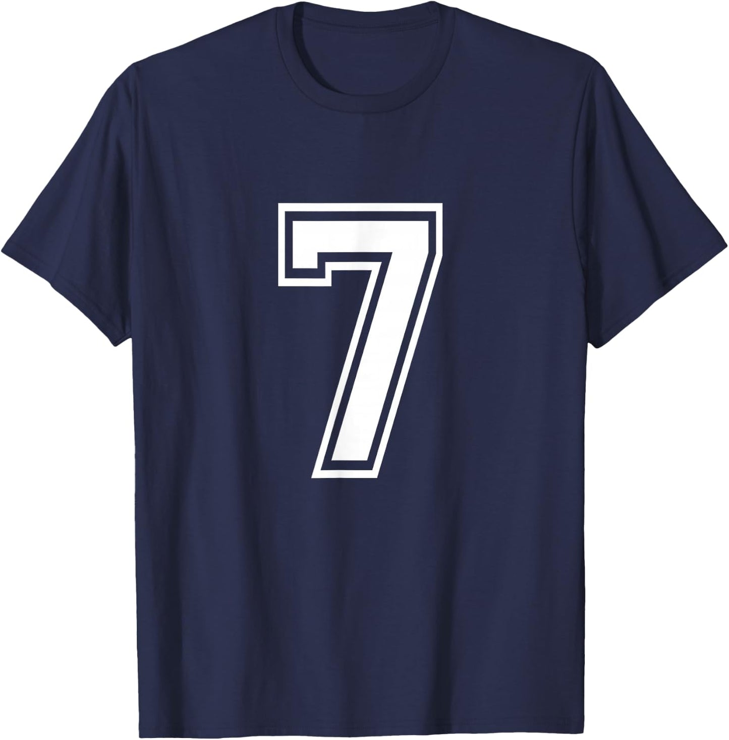 Number 7 Varsity Sports Team Jersey 7th Birthday 7 Years T-Shirt - T-Shirt | Navy