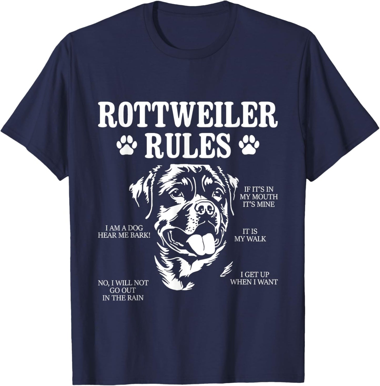 Rottweiler Rules - Puppy Owner Dog Breeder Veterinarian T-Shirt - T-Shirt | Navy