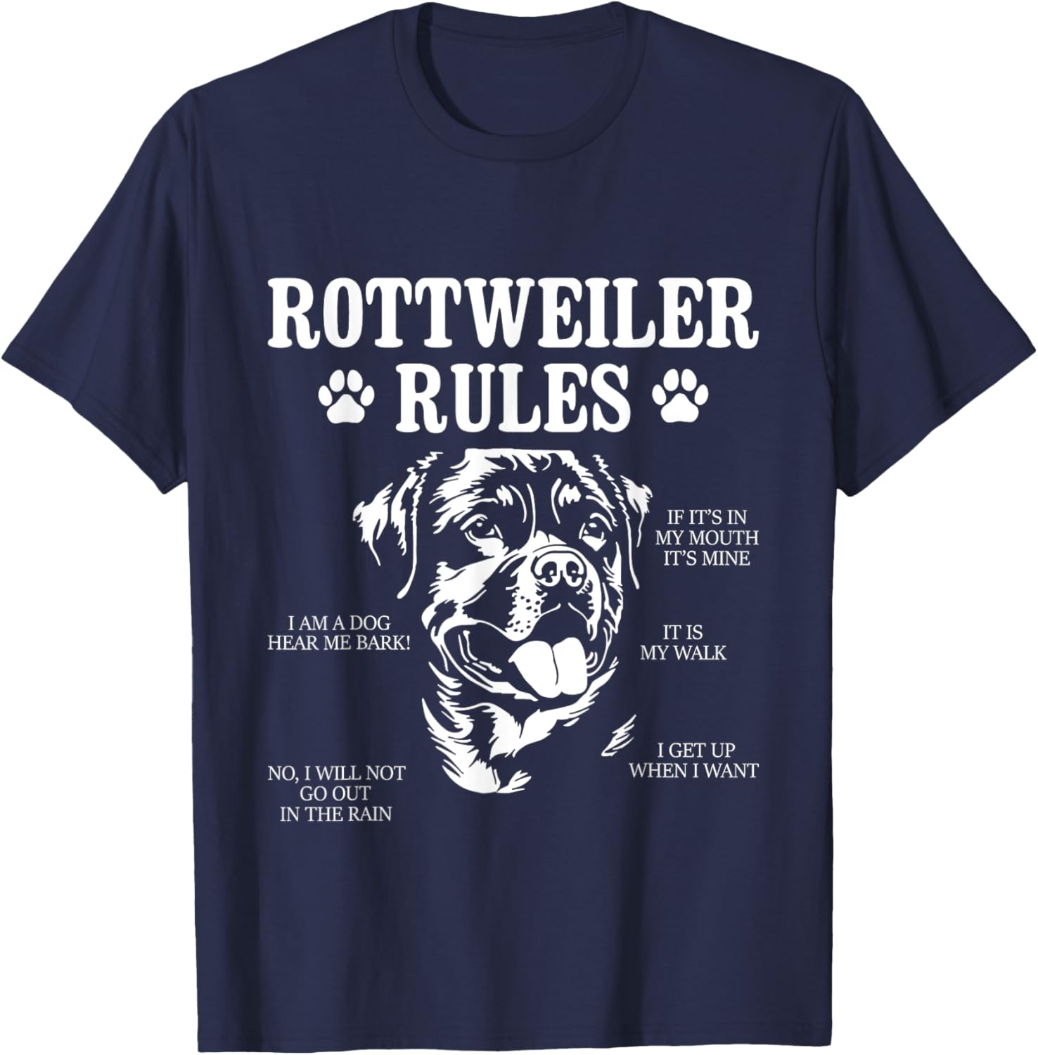 Rottweiler Rules - Puppy Owner Dog Breeder Veterinarian T-Shirt - T-Shirt | Navy