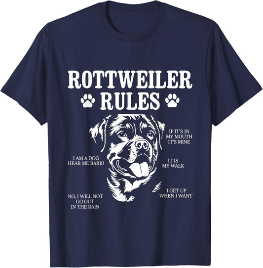 Rottweiler Rules - Puppy Owner Dog Breeder Veterinarian T-Shirt - T-Shirt | Navy