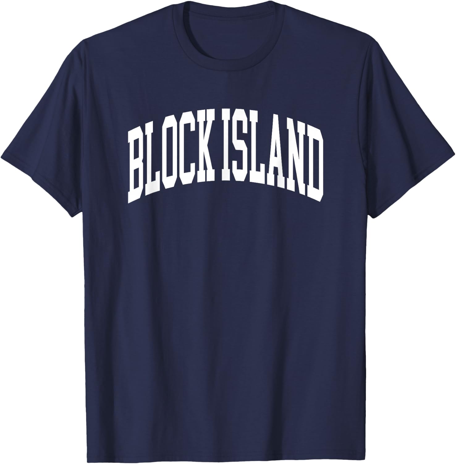 Retro Block Island Rhode Island Souvenir Athletic Throwback T-Shirt - T-Shirt | Navy