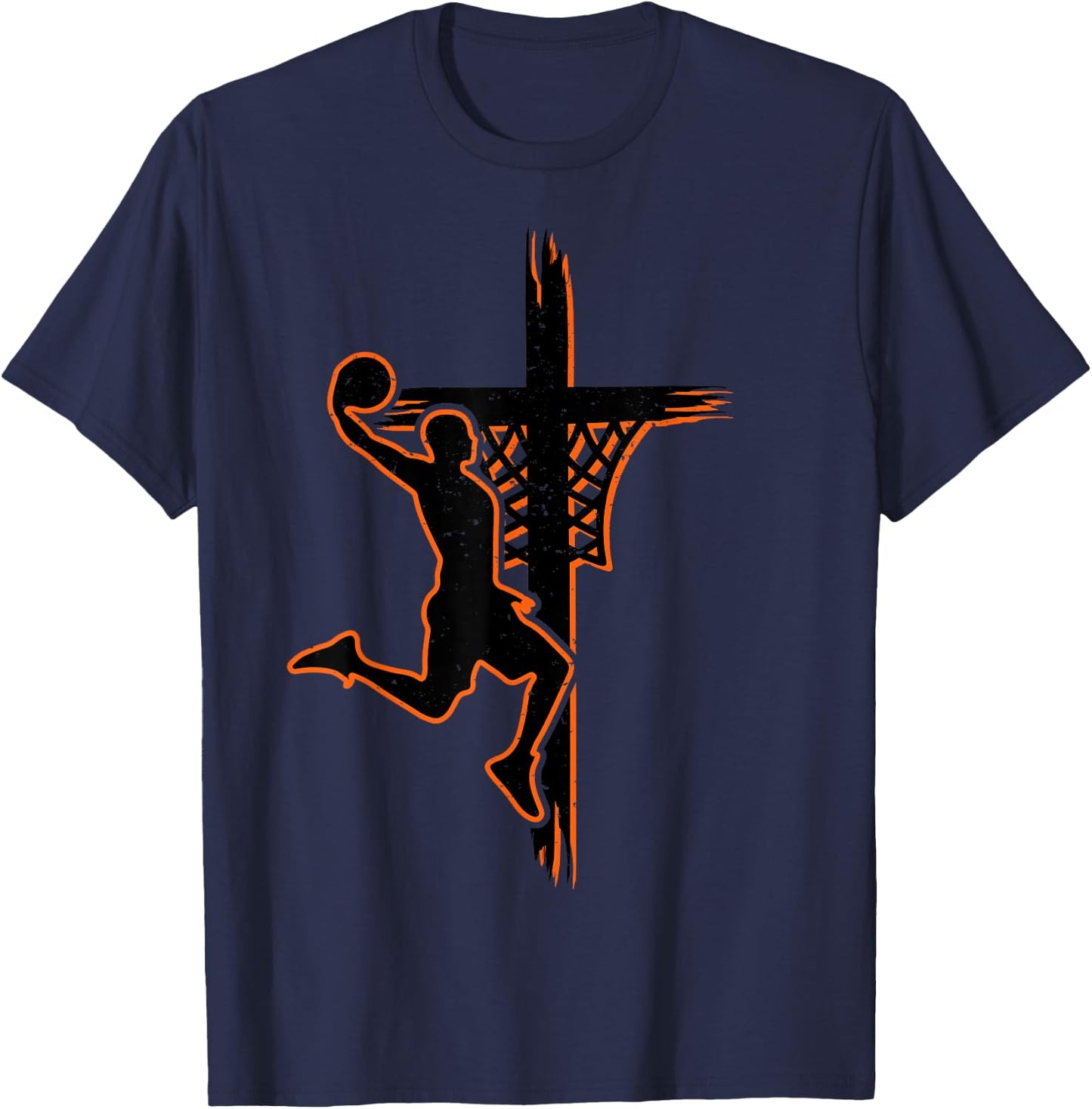 Christian basketball jesus christ basketball religious funny T-Shirt - T-Shirt | Navy