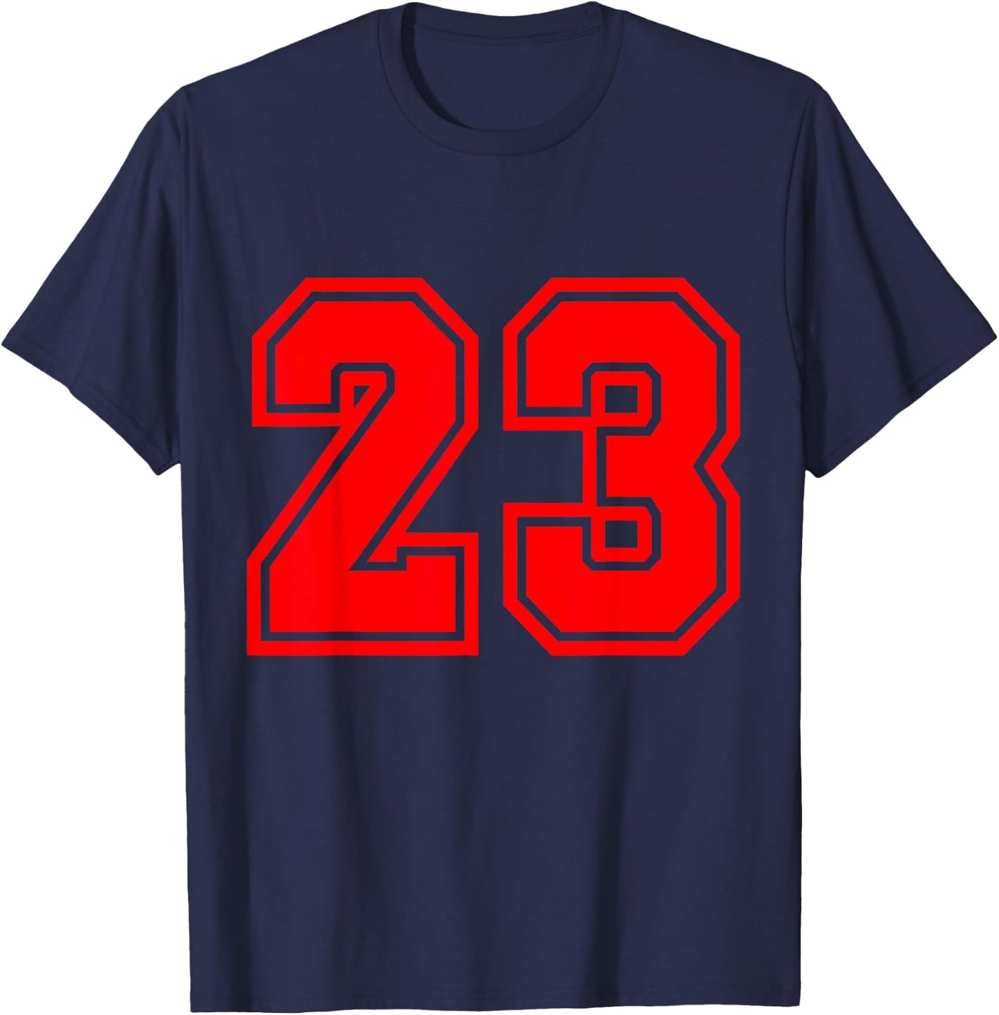 Number #23 Red Varsity Favorite Number T-Shirt - T-Shirt | Navy
