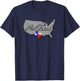 Texas and Not Texas Funny USA State T-Shirt - T-Shirt | Navy