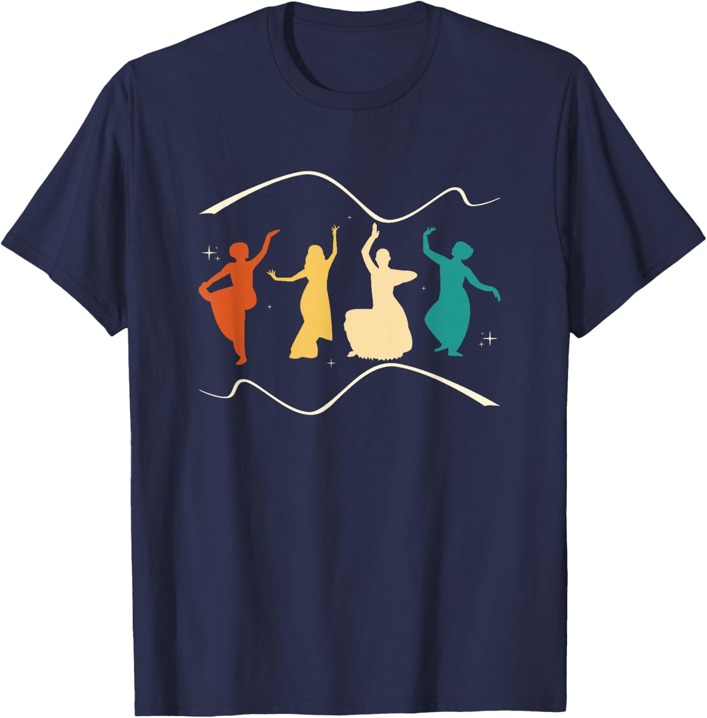 Indian Dance Design for a Bharatanatyam Dancer T-Shirt - T-Shirt | Navy