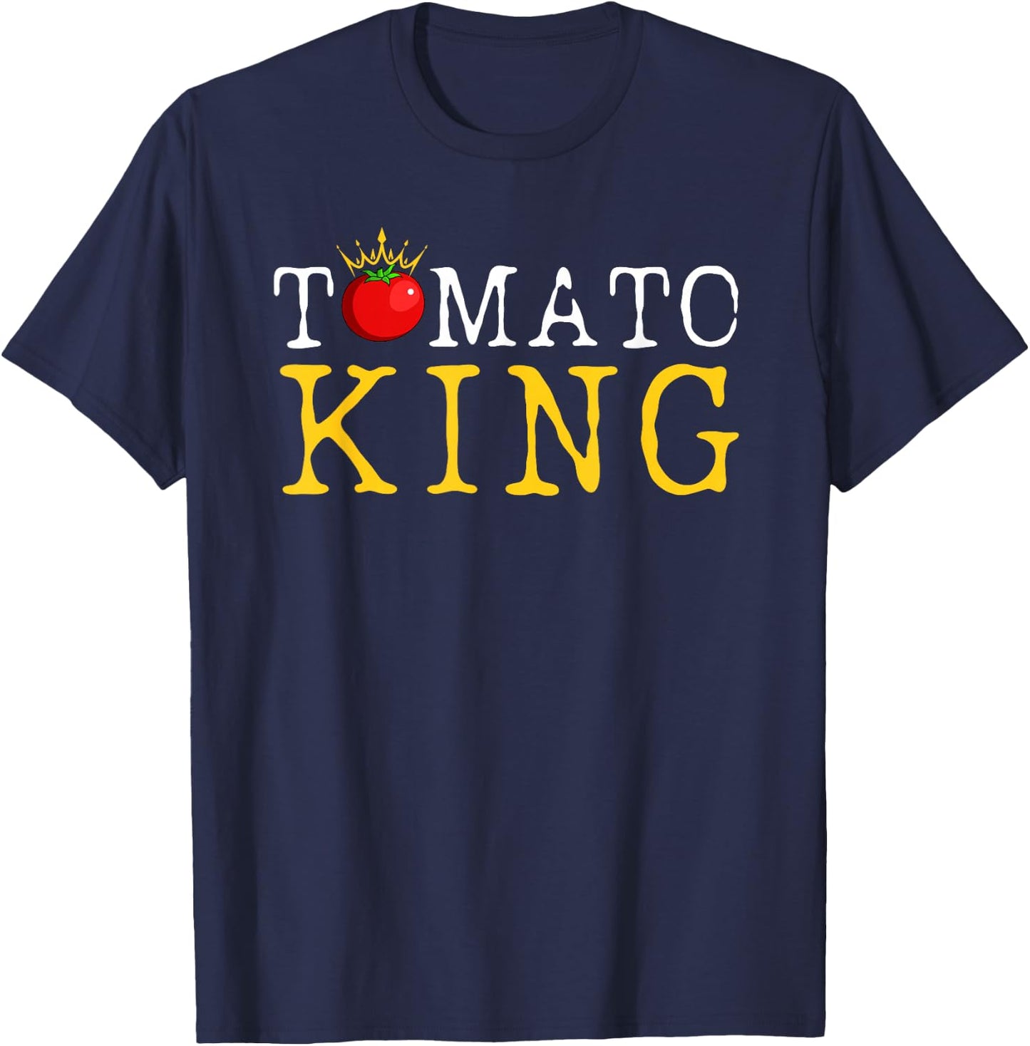 Vintage Tomato King Dad Vegetable Fathers' Day Gardener T-Shirt - T-Shirt | Navy