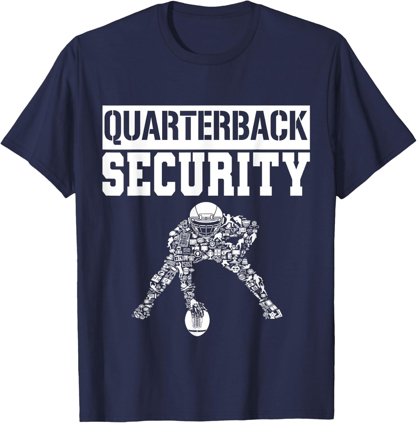 Football Offensive Lineman Quarterback Protection Security T-Shirt - T-Shirt | Navy