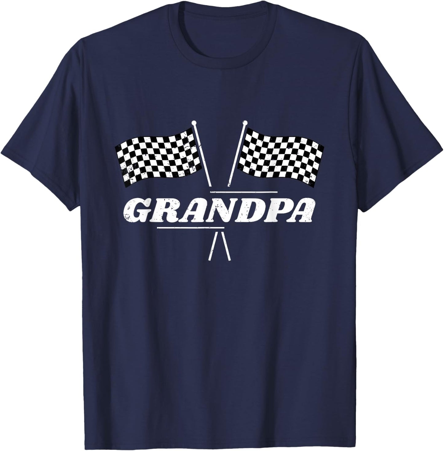 Pit Crew Grandpa Racing Car Family Matching Birthday Party T-Shirt - T-Shirt | Navy