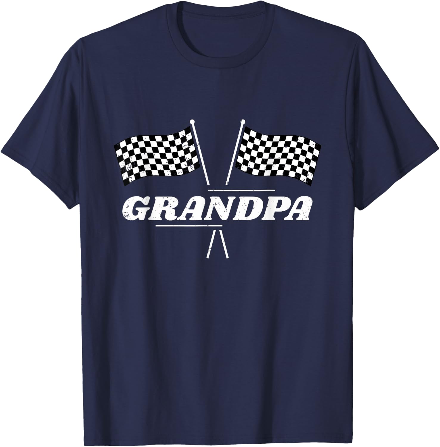 Pit Crew Grandpa Racing Car Family Matching Birthday Party T-Shirt - T-Shirt | Navy