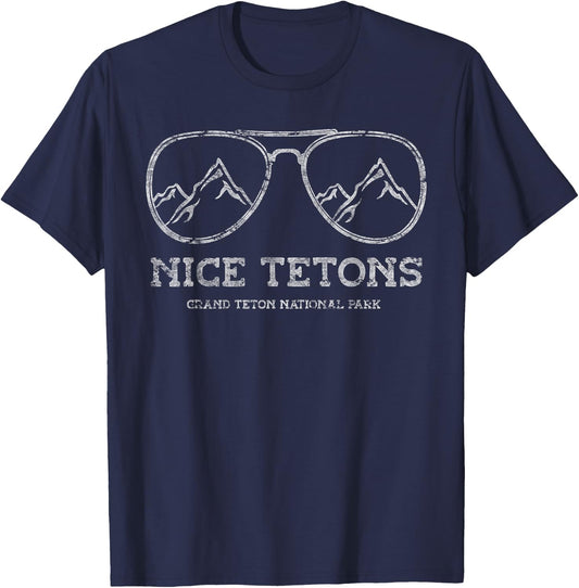 Nice Tetons Grand Teton National Park Wyoming Cowboy State T-Shirt - T-Shirt | Navy