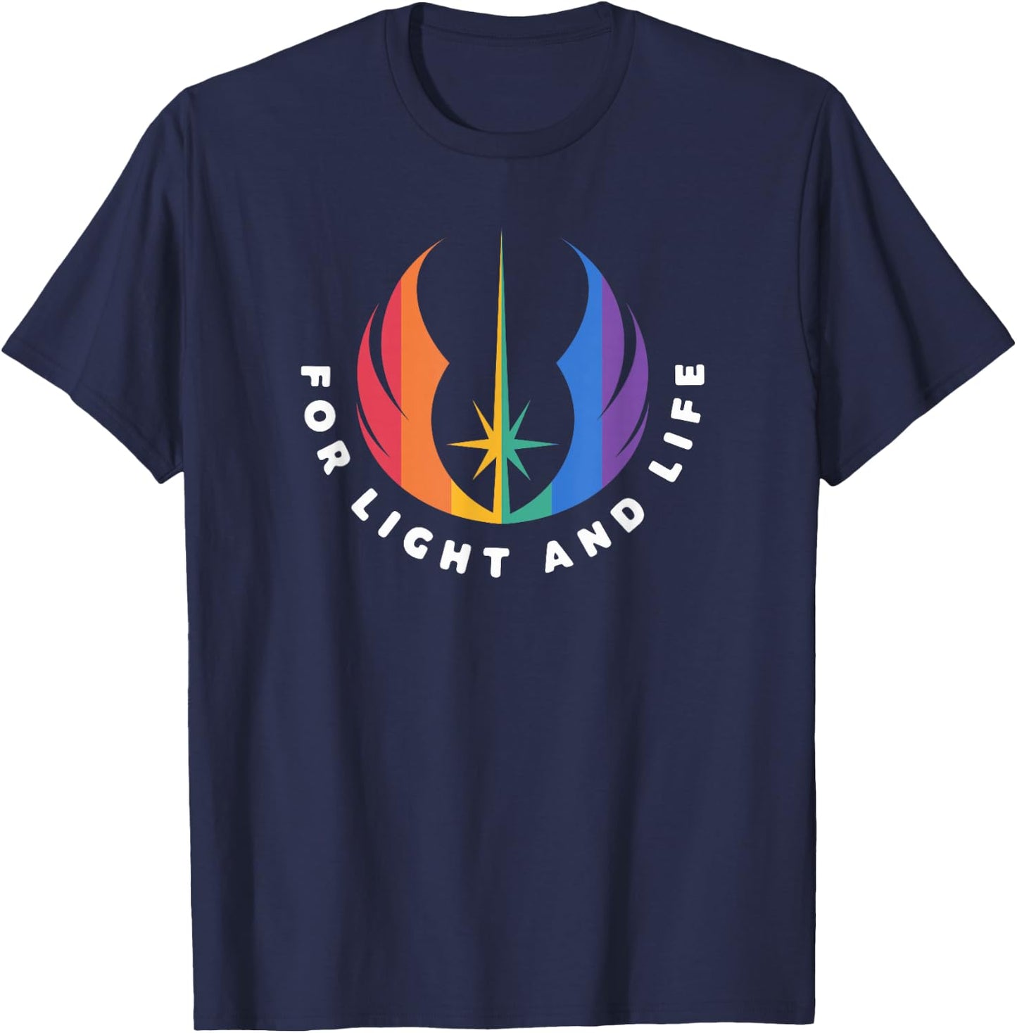 Star Wars Jedi Rainbow Symbol For Light And Life T-Shirt - T-Shirt | Navy