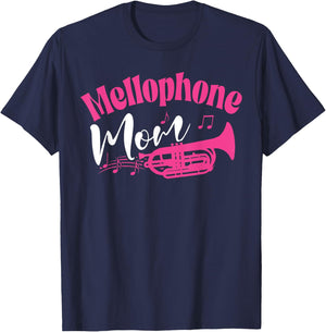 Mellophone Mom Marching Band Mother Mama Player T-Shirt - T-Shirt | Navy