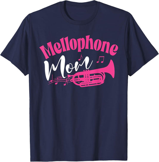 Mellophone Mom Marching Band Mother Mama Player T-Shirt - T-Shirt | Navy