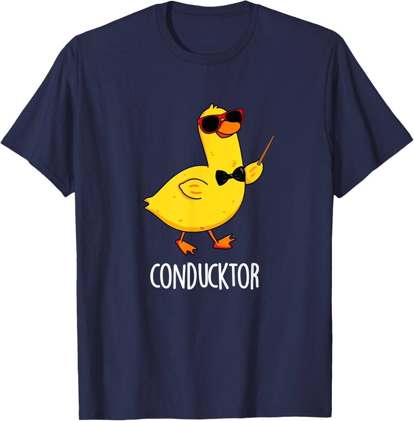 Con-duck-tor Funny Conductor Duck Pun T-Shirt - T-Shirt | Navy