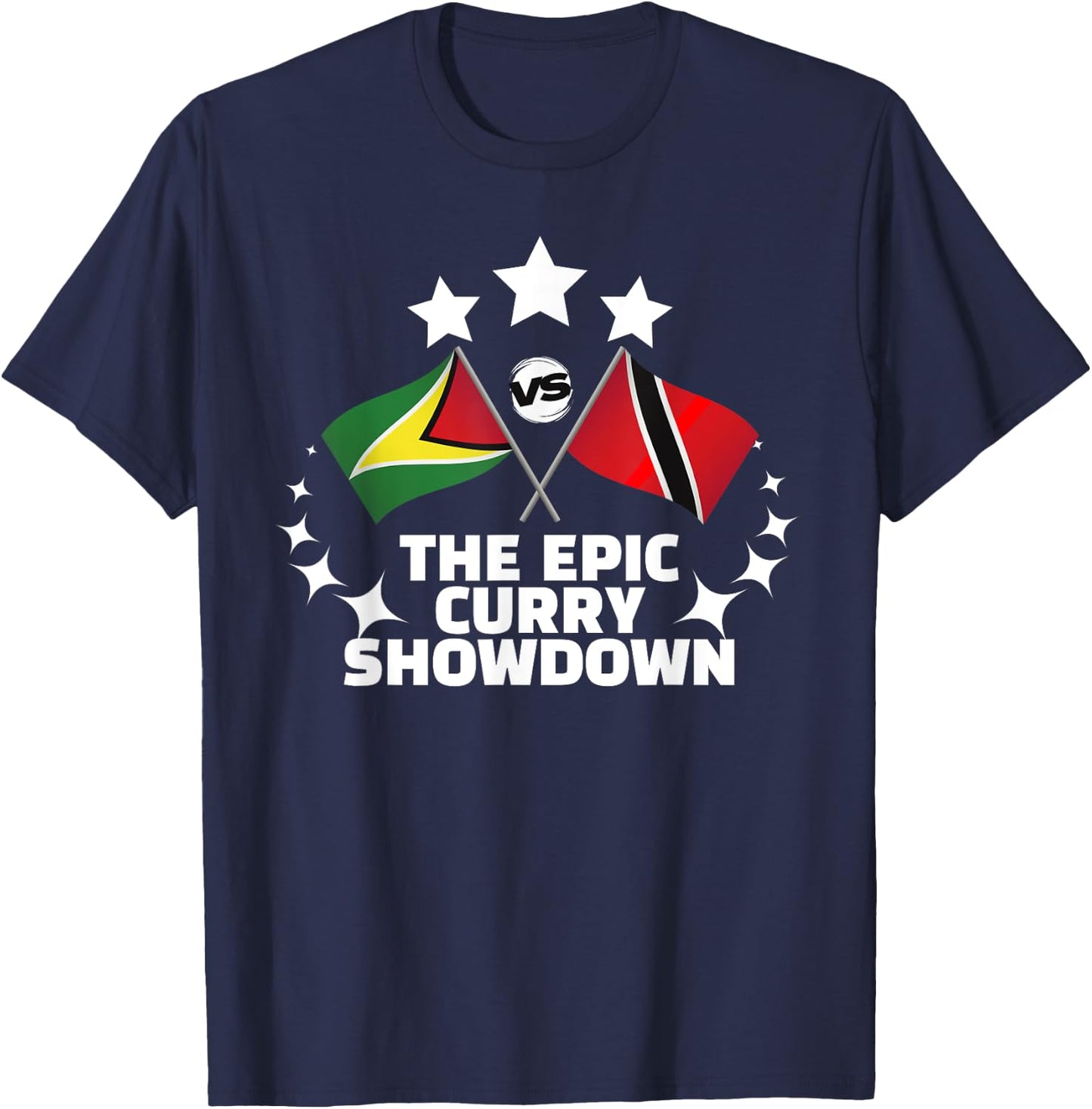 Guyana vs Trinidad - The Epic Curry Showdown Funny Cricket T-Shirt - T-Shirt | Navy