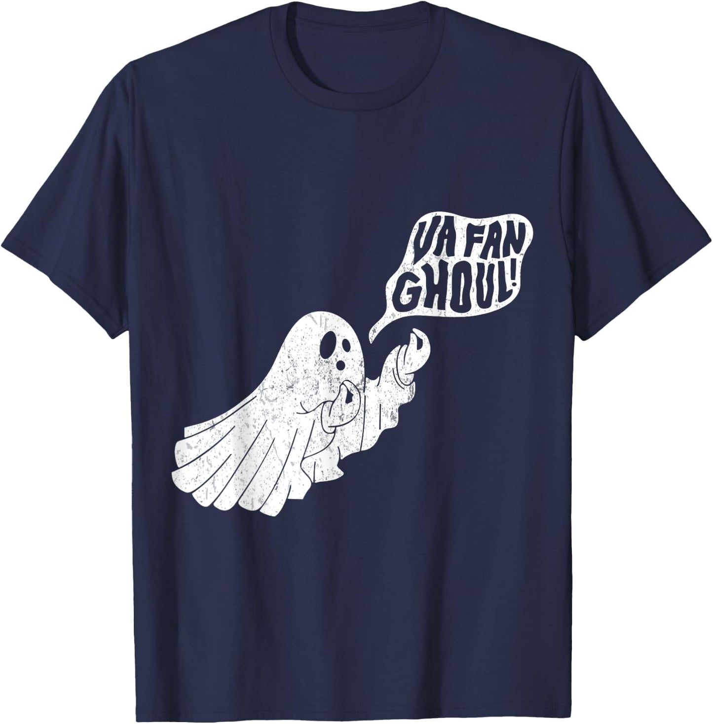 VA Fan Ghoul Funny Italian Ghost Halloween T-Shirt - T-Shirt | Navy