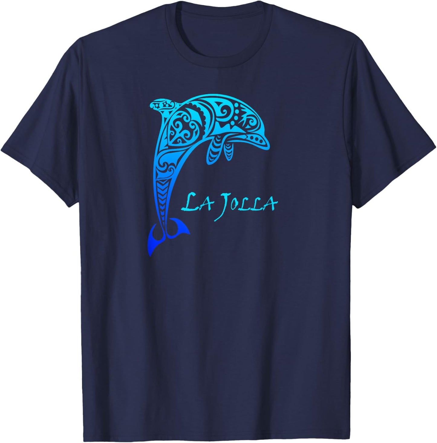 La Jolla, California Vintage Vacation Retro Tribal Dolphin T-Shirt - T-Shirt | Navy