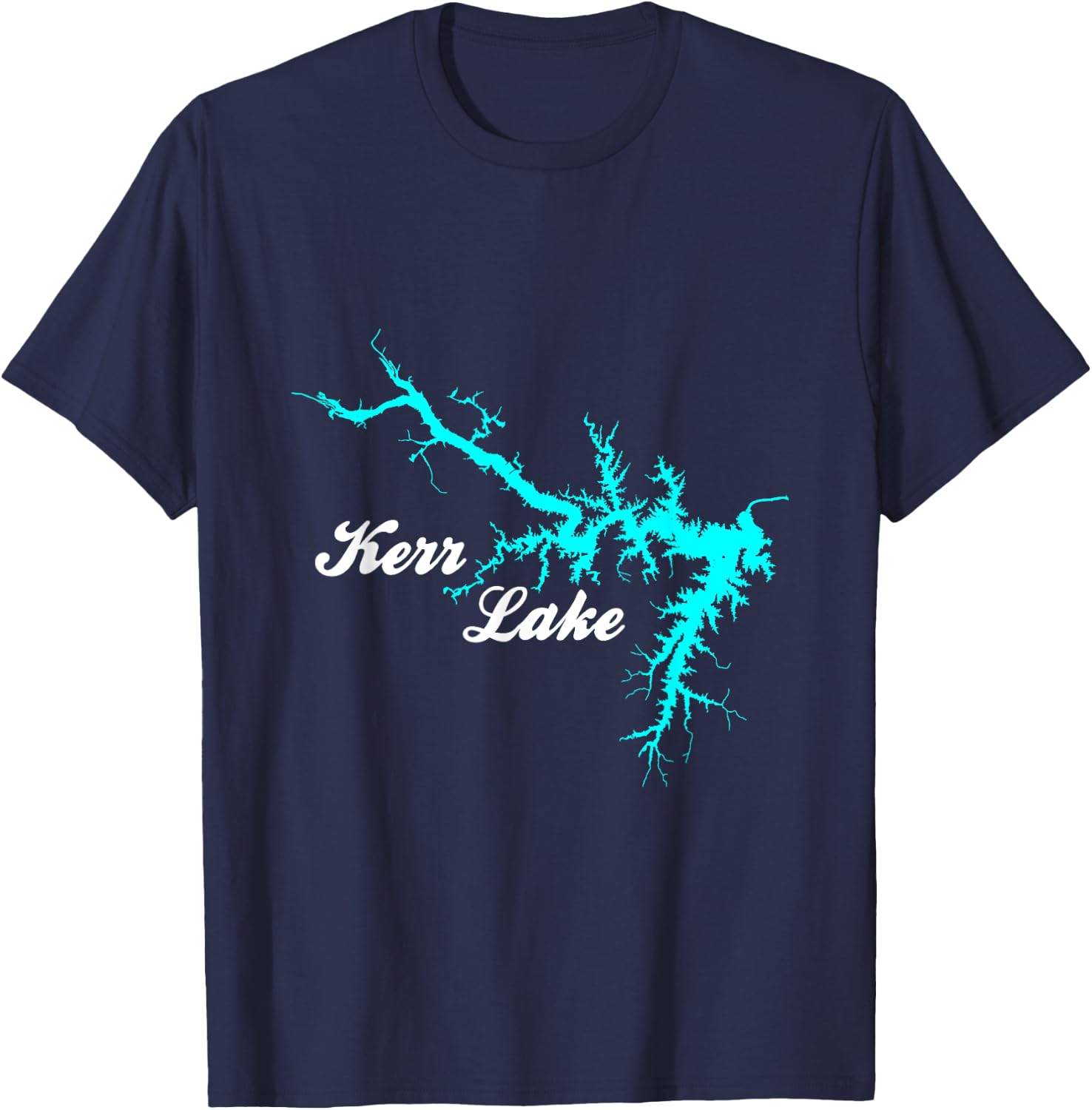 Minimalist Kerr Lake - North Carolina T-Shirt - T-Shirt | Navy