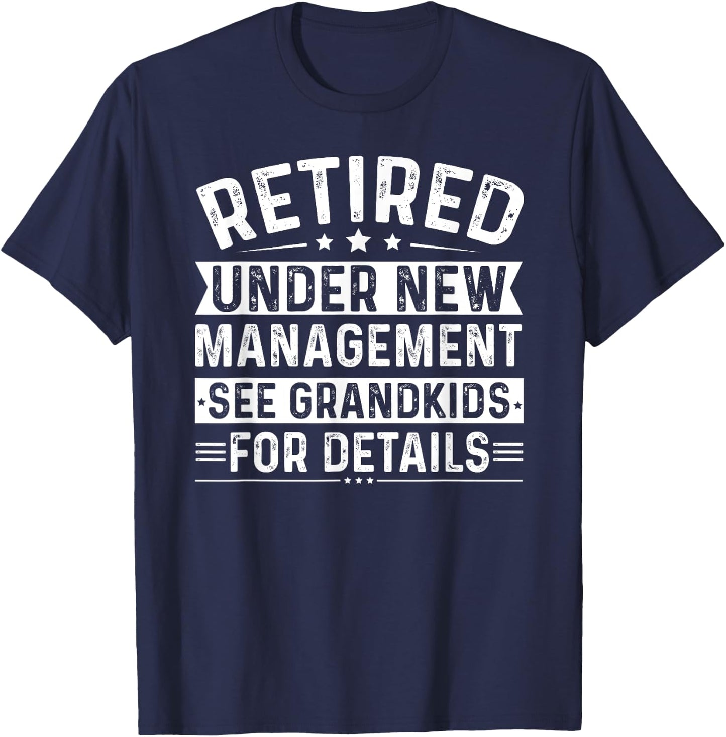 Mocking Merch Retired Under New Management See Grandkids For Details Men's Black T-Shirt - T-Shirt | Navy