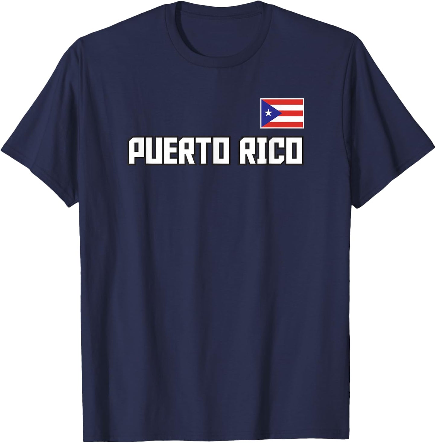 Puerto Rico Flag Puerto Rican Pride Athletic Style Country T-Shirt - T-Shirt | Navy