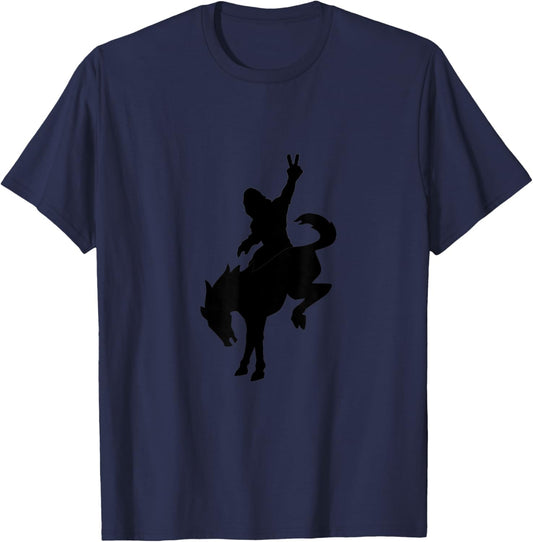 Sasquatch riding Bronco T-Shirt - T-Shirt | Navy