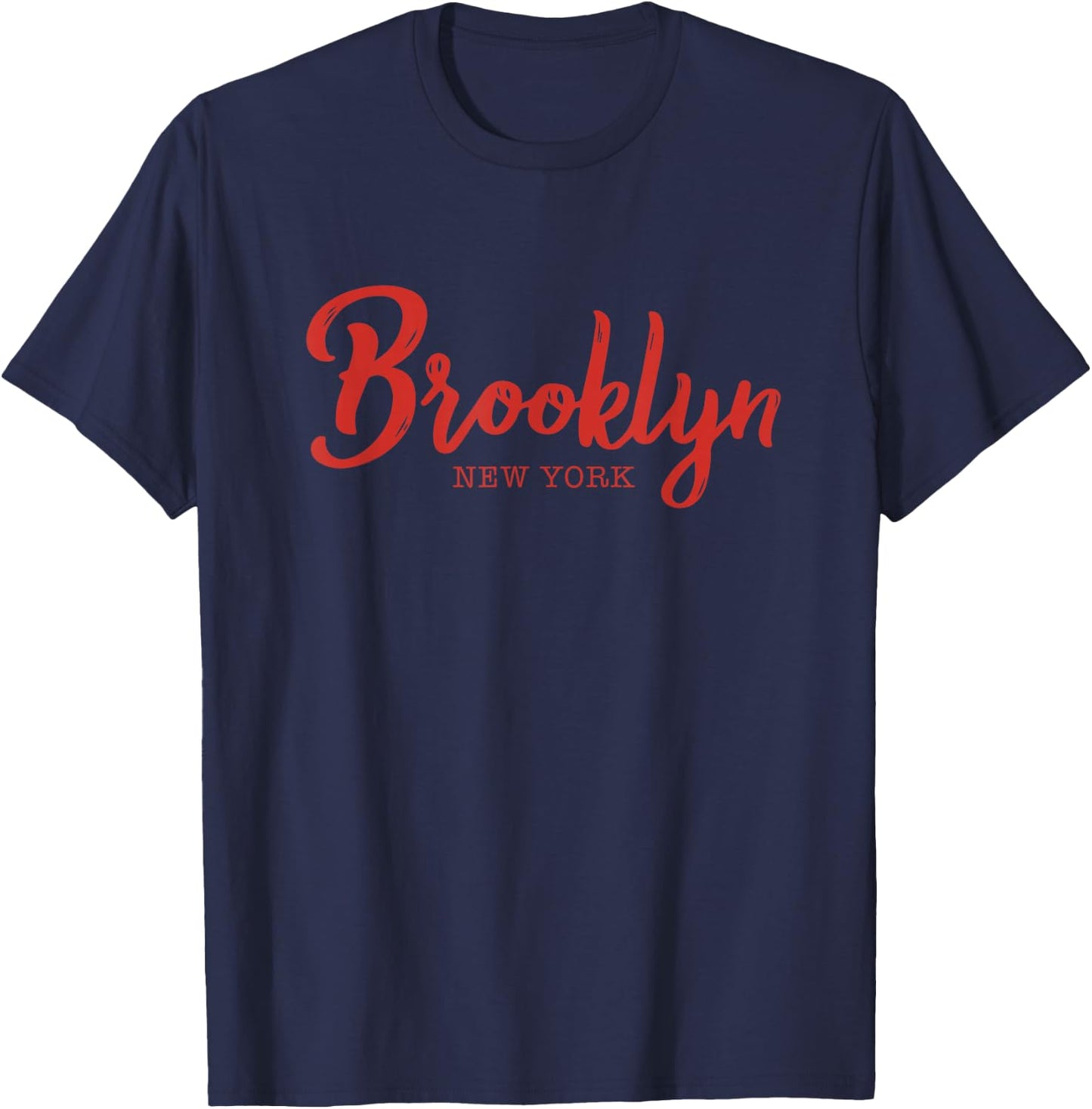 Brooklyn New York Retro Red T-Shirt - T-Shirt | Navy