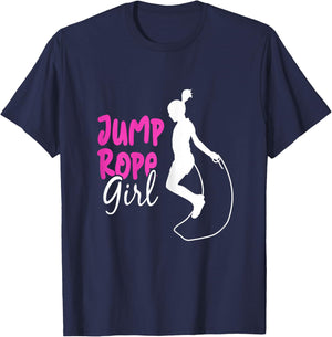 Jump Rope Girl - Funny Rope Skipping & Jumping T-Shirt - T-Shirt | Navy