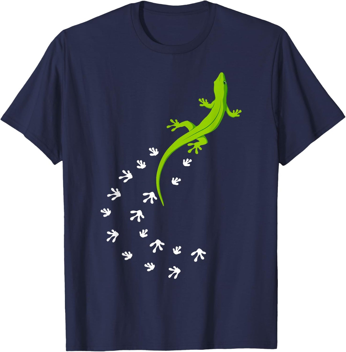 Cool Lizard Design Women Gecko Pet Animal Creature T-Shirt - T-Shirt | Navy