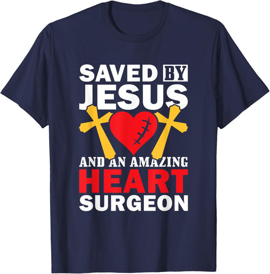 Open Heart Surgery Survivor Jesus Bypass Recovery T-Shirt - T-Shirt | Navy