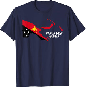 Papua New Guinea Flag T-Shirt - T-Shirt | Navy