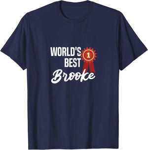 World's Best Brooke Name Personalized T-Shirt - T-Shirt | Navy