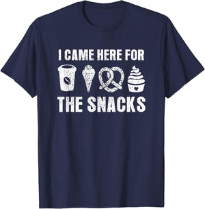 I Came Here For The Snacks Funny Food Cook Humor Foodie T-Shirt - T-Shirt | Navy