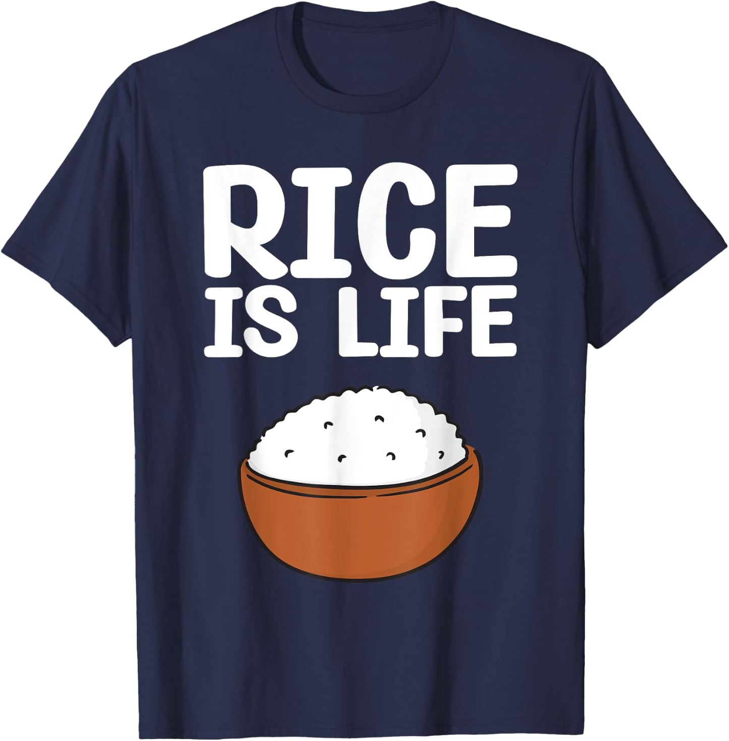 Cool Rice Design Women White Food Cooker Rice Lover T-Shirt - T-Shirt | Navy
