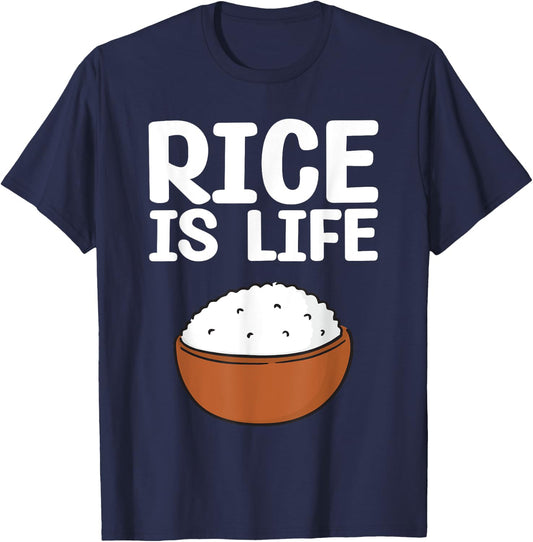 Cool Rice Design Women White Food Cooker Rice Lover T-Shirt - T-Shirt | Navy