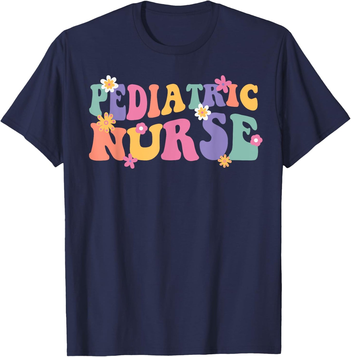 Pediatric Nurse PEDS ER Nurse Emergency Room Nursing Groovy T-Shirt - T-Shirt | Navy