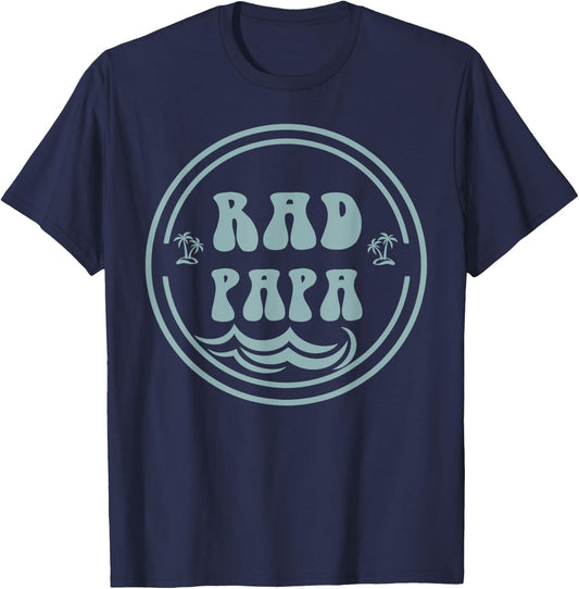 Rad Papa Surf Matching Birthday The Big One 1st Birthday T-Shirt - T-Shirt | Navy