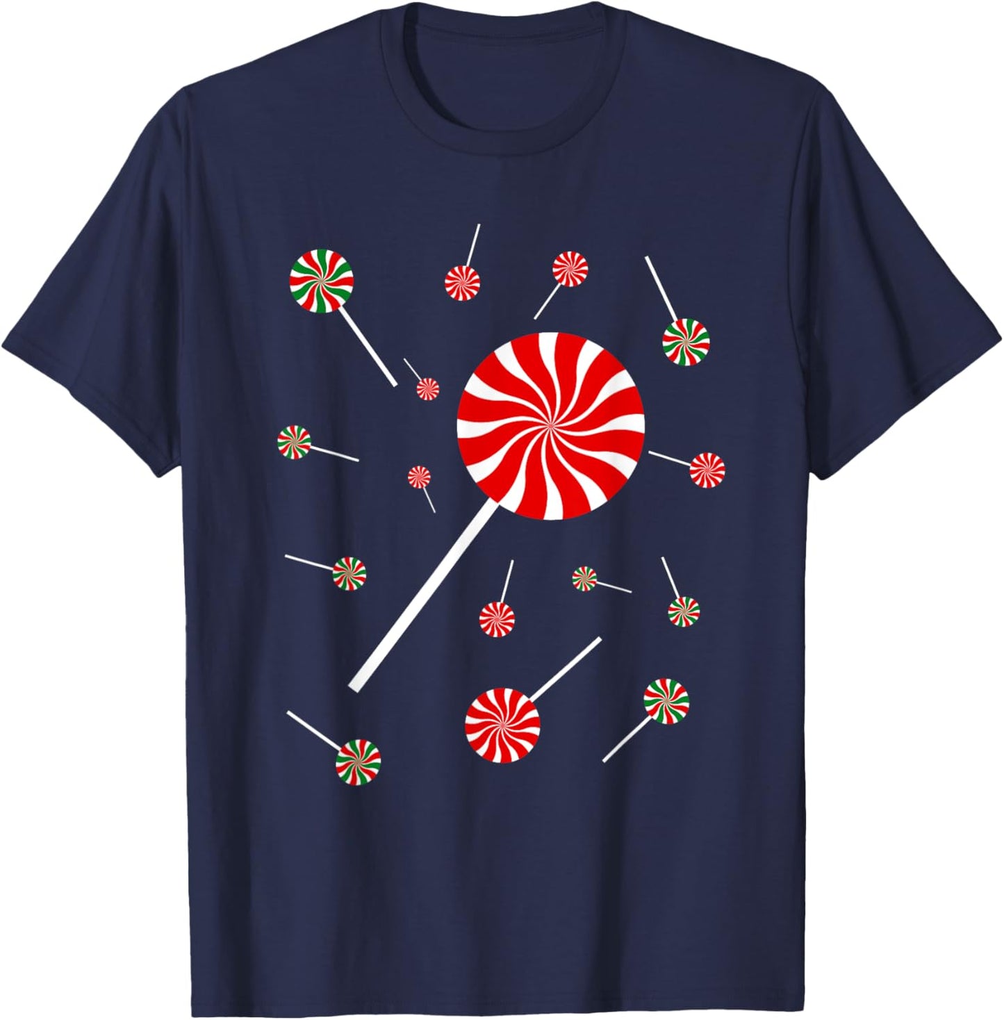 Christmas Peppermint Christmas Candy T-Shirt - T-Shirt | Navy