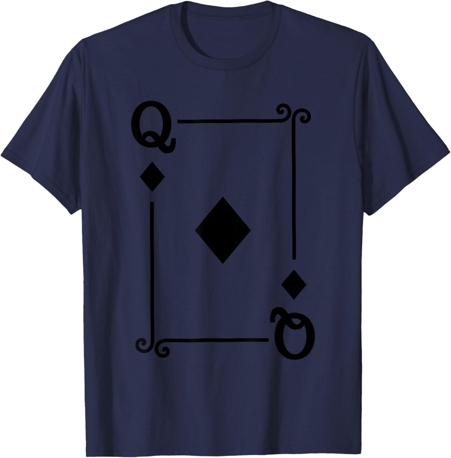 Playing Cards Costume - Queen Diamonds Card - Queen Card T-Shirt - T-Shirt | Navy
