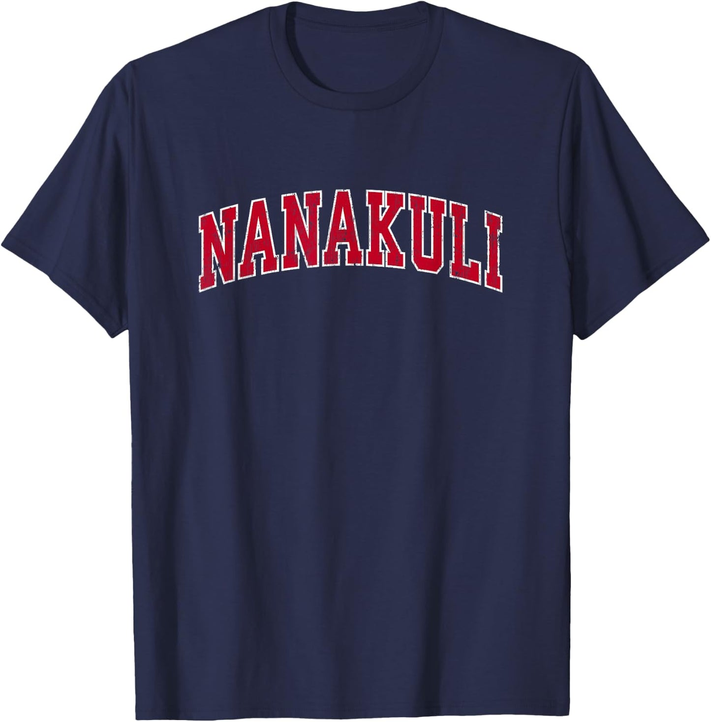 Nanakuli Hawaii HI Vintage Sports Design Red Design T-Shirt - T-Shirt | Navy