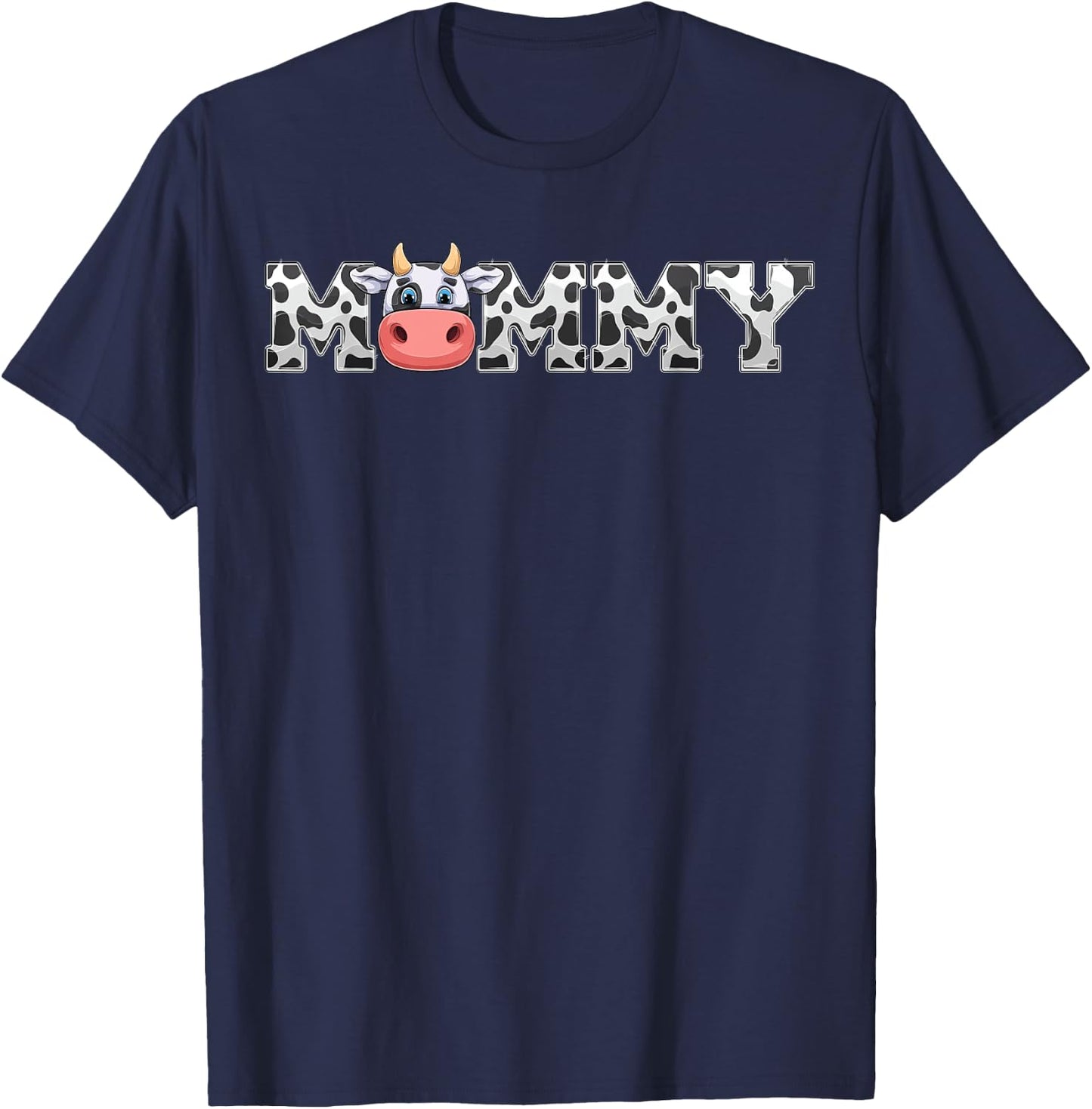Mommy Cow Print Cowboy Animal Pattern Farmer Mother Mommy T-Shirt - T-Shirt | Navy