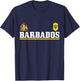 Barbados Heart Pride Soccer Sports Fan Jersey Bajan Flag T-Shirt - T-Shirt | Navy