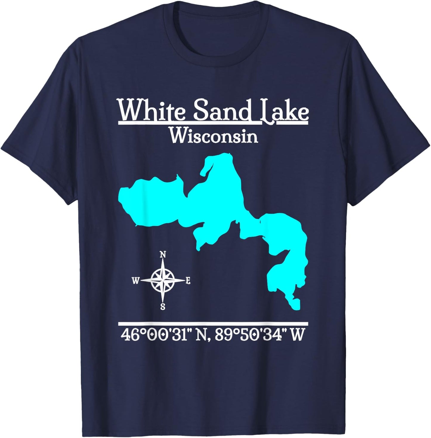 White Sand Lake, Wisconsin T-Shirt - T-Shirt | Navy