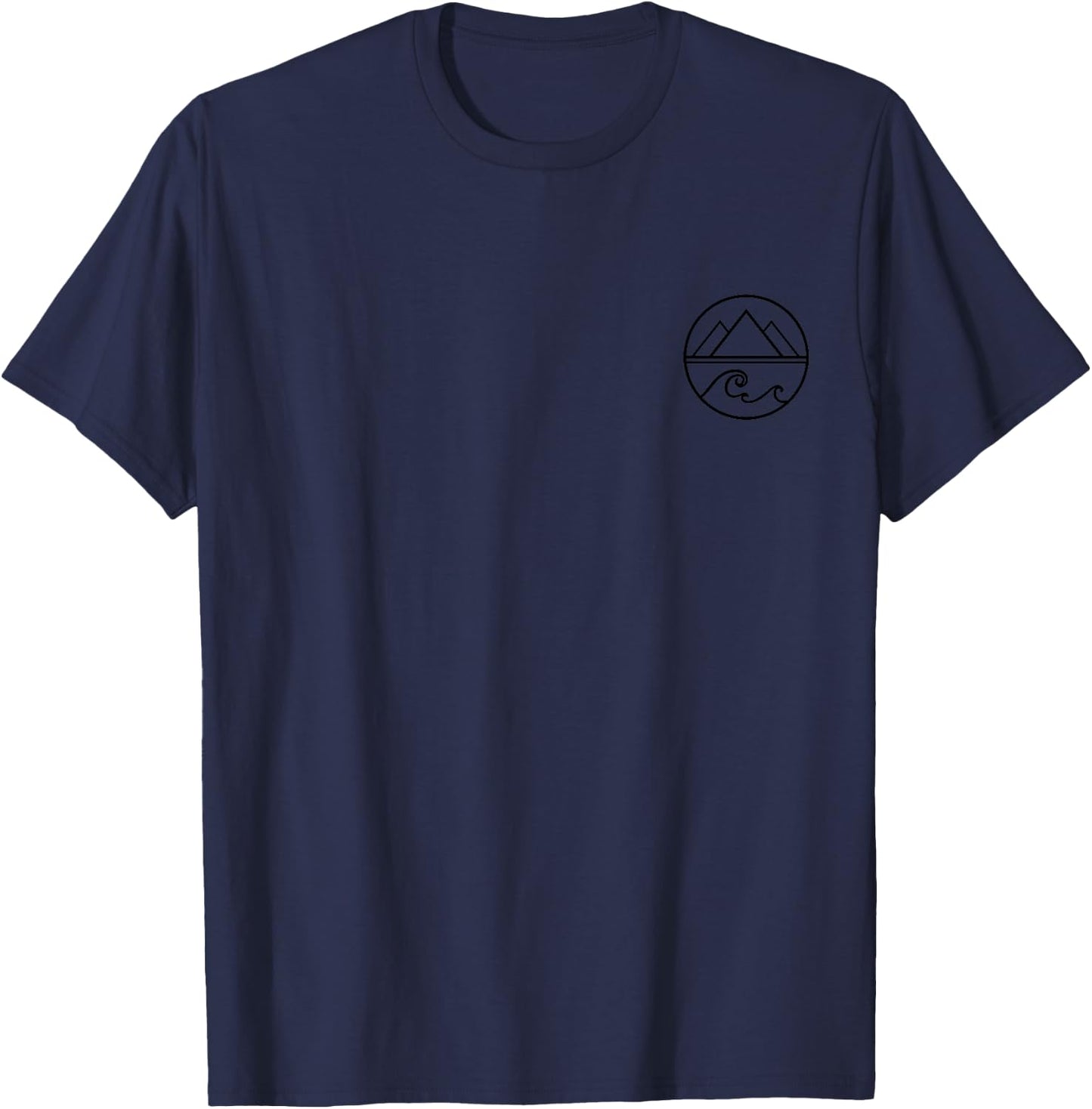 Mountains Waves Nature Outdoor Surf Hiking Hiker Surfer T-Shirt - T-Shirt | Navy